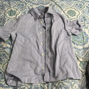 Zara Gray Short Sleeve Button-Down Shirt